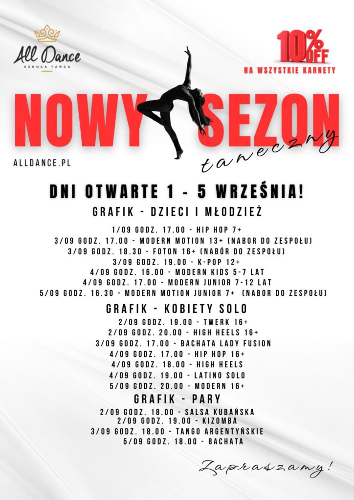 Nowy Sezon Taneczny 2025 pełny grafik